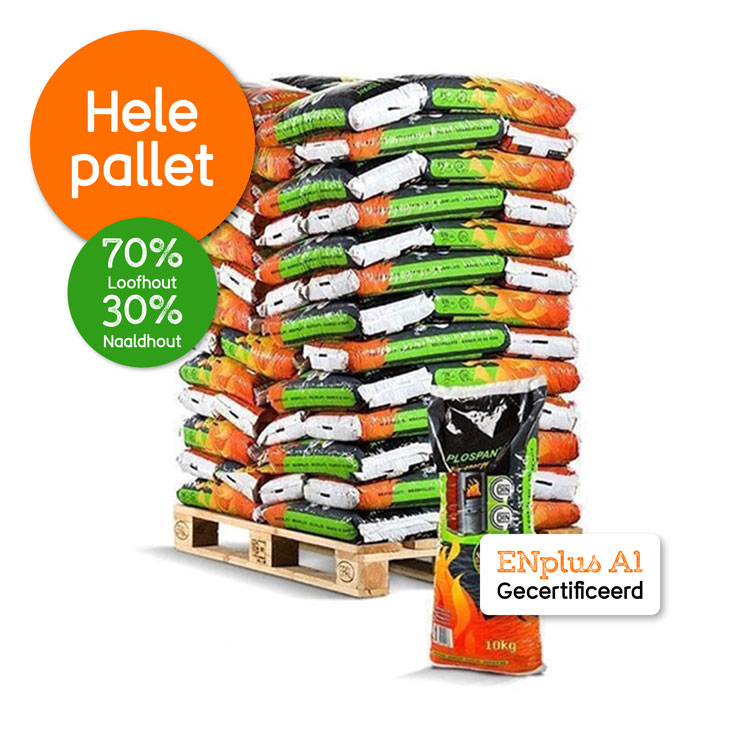 Pelletkorrels Plospan bruin 78 zakken 10 kg Pelletkorrels Plospan bruin 78 zakken 10 kg
