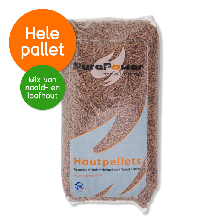 Pelletkorrels Pure Power Din 4 sterren mix voorkant Pelletkorrels Pure Power Din 4 sterren mix voorkant