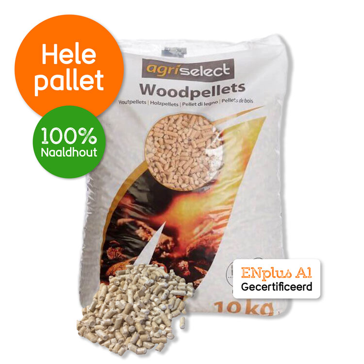Pelletkorrels Agriselect Virgin Woodpellets 10 kg voorkant Pelletkorrels Agriselect Virgin Woodpellets 10 kg voorkant