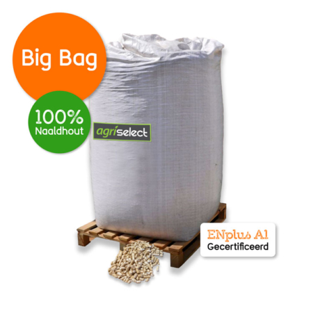 Pelletkorrels Big Bag Agriselect Enplus a1 zijaanzicht