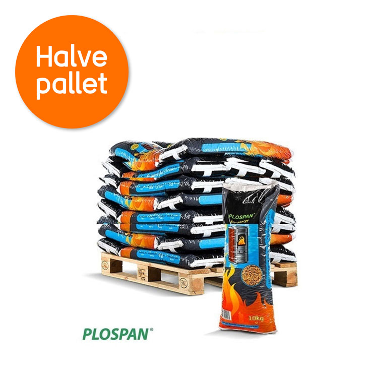 Pelletkorrels Plospan 10 kg wit A1 per pallet a 36 zakken Pelletkorrels Plospan 10 kg wit A1 per pallet a 36 zakken