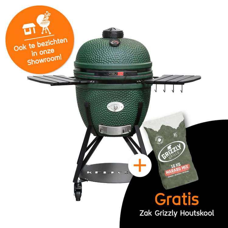 Kamado XL Groen Keij Actie Grizzly Grills Houtskool Showroom Kamado XL Groen Keij Actie Grizzly Grills Houtskool Showroom