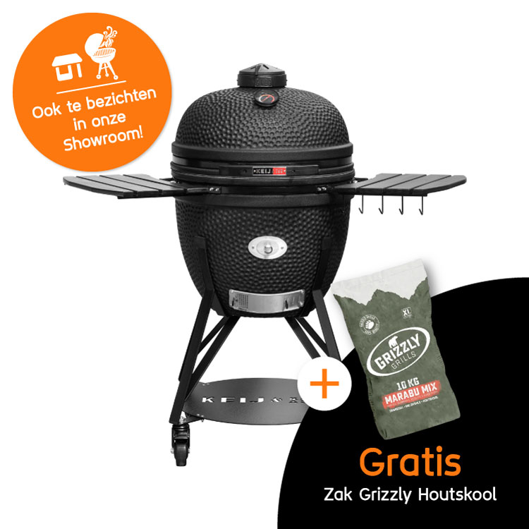 Kamado XL Zwart Keij Actie Grizzly Grills Houtskool Showroom Kamado XL Zwart Keij Actie Grizzly Grills Houtskool Showroom