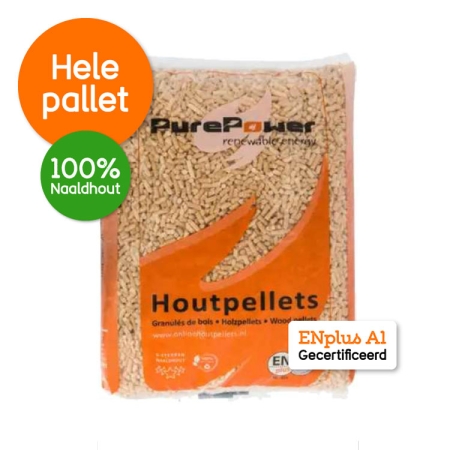 Pure Power ENplus A1 6 MM 5 Sterren Naaldhout-880x10-KG Voorkant 10 Zakken